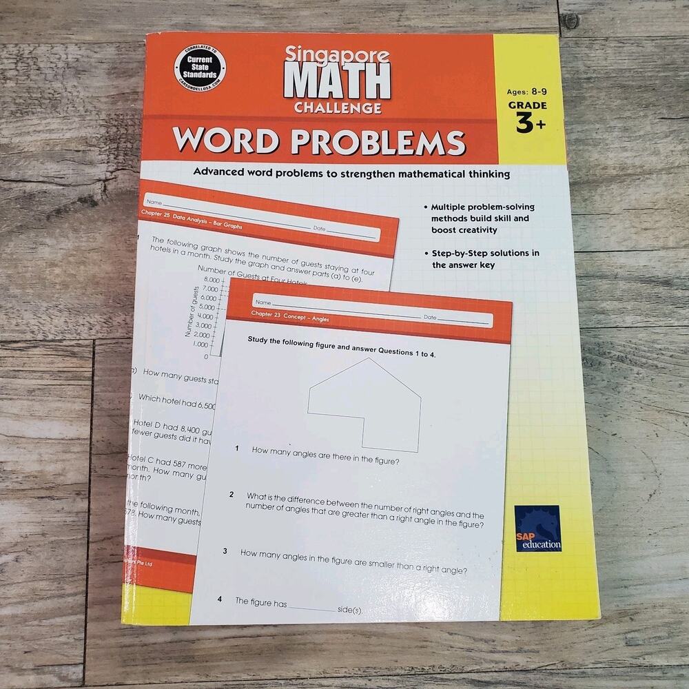 Singapore Math Challenge Word Problems, Grades 3+ by Carson Dellosa Education
